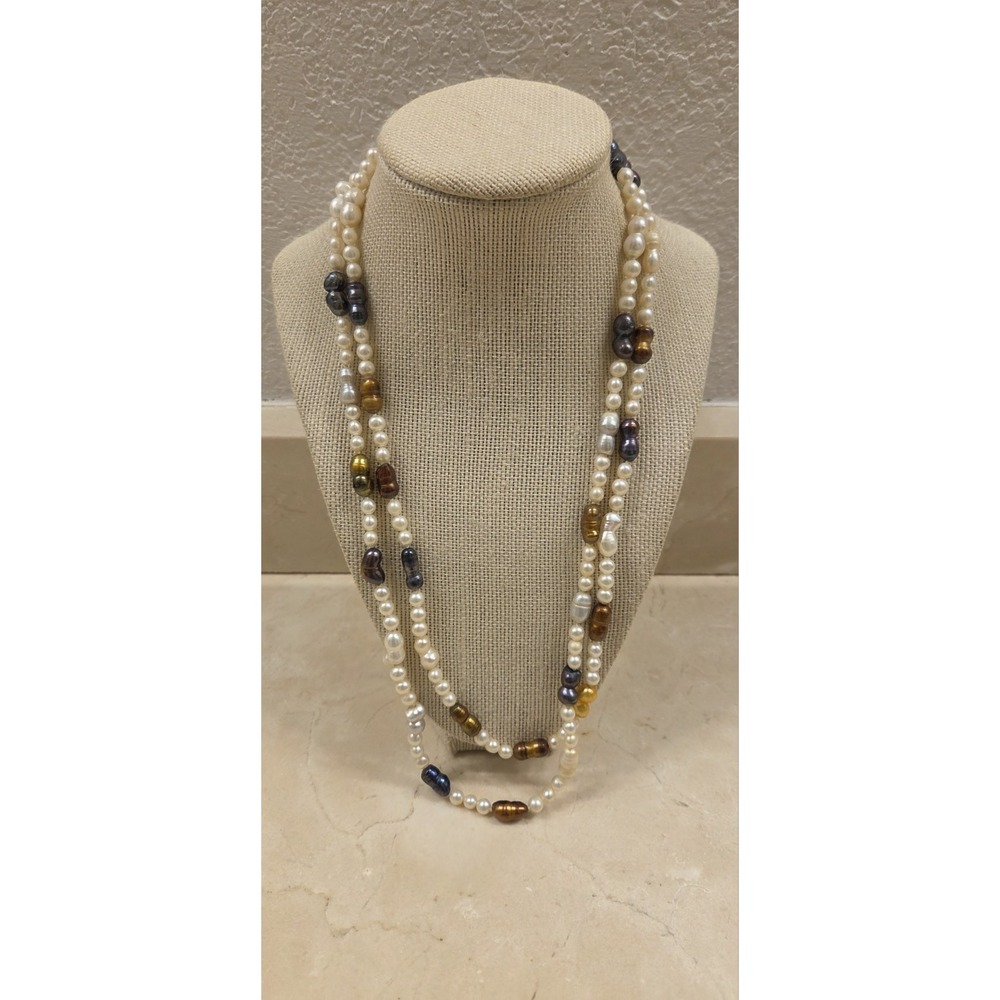 Incredible Very Long Natural‎ Baroque & Cultured Pearls 48"